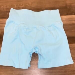 Light Blue High-Waisted Shorts